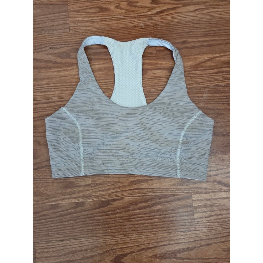 Outdoor Voices Racerback Sports‎ Bra Tan White Space Dye Mesh Back Womens Medium